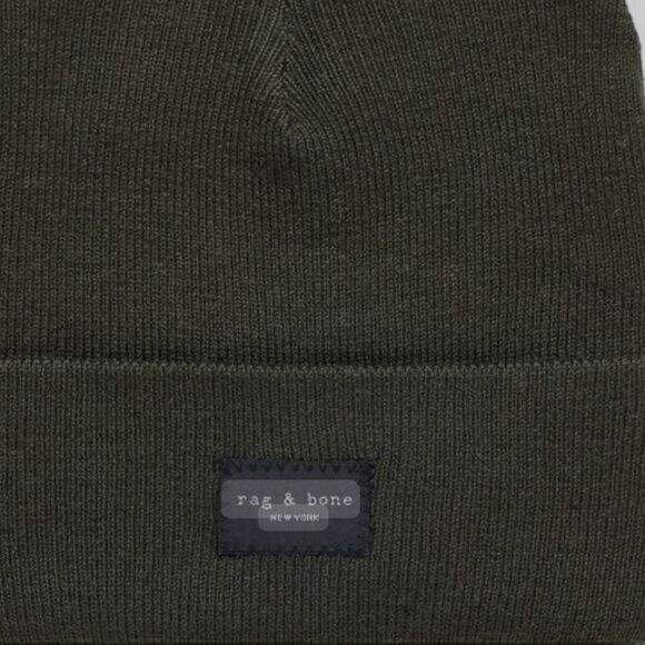 rag & bone Addison Merino Wool Beanie Olive NWT $ 95.00 - Picture 6 of 8